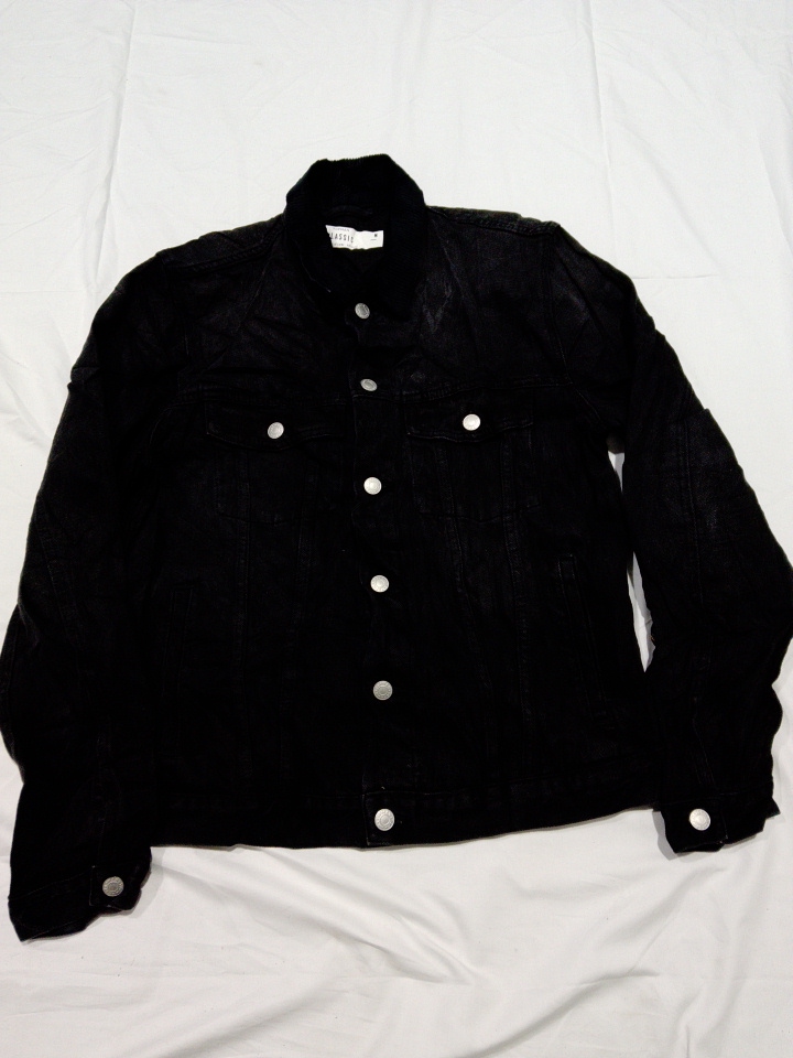 Jaqueta de Denim Preta Topman Tamanho M