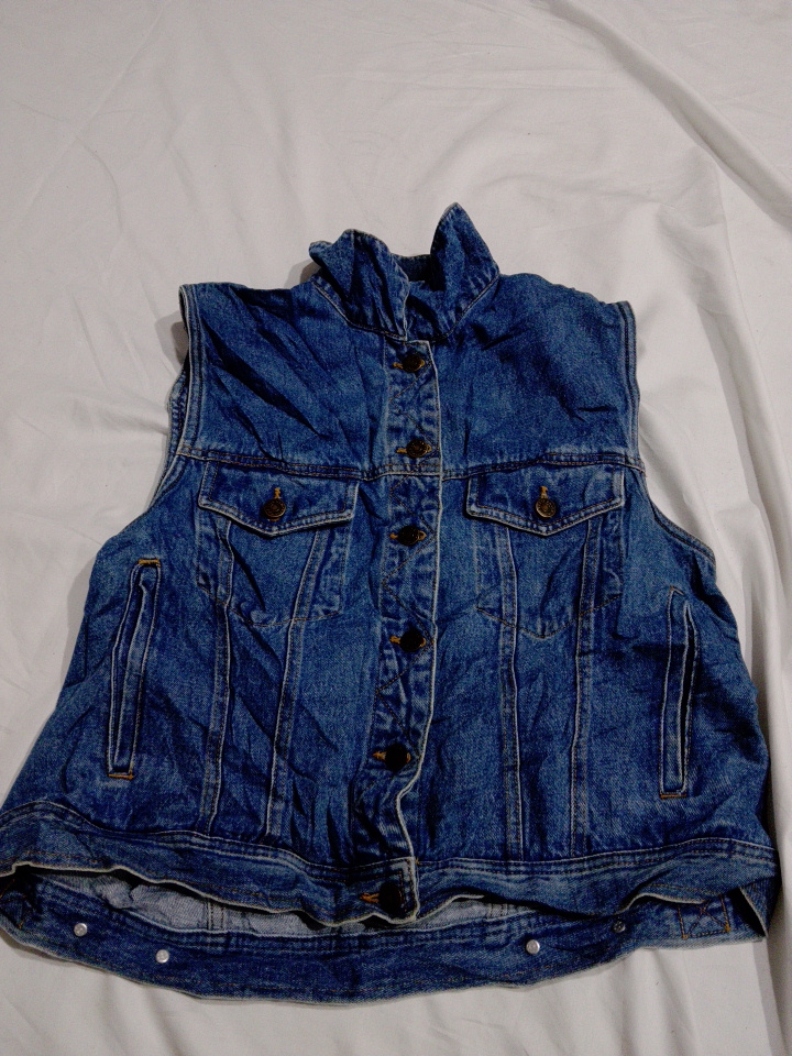 Levi's Hooded Denim Vest Jacket Size L