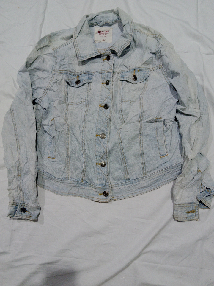 Massimo Supply Co. Hell gewaschene Jeansjacke XL