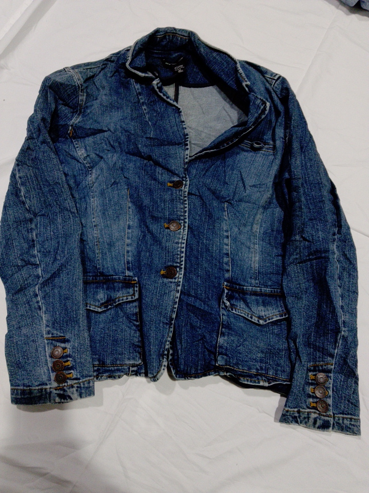 New York & Company Denim Blazer Jacket Size 14