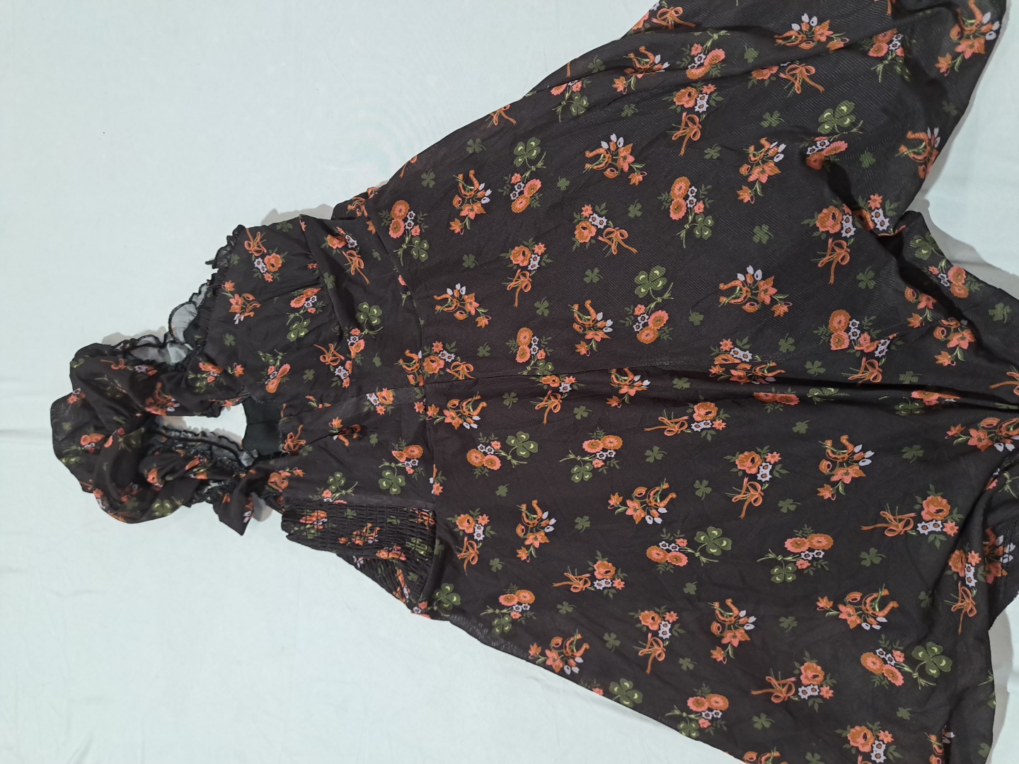 Urban Outfitters Black Floral Print Halter Mini Dr..