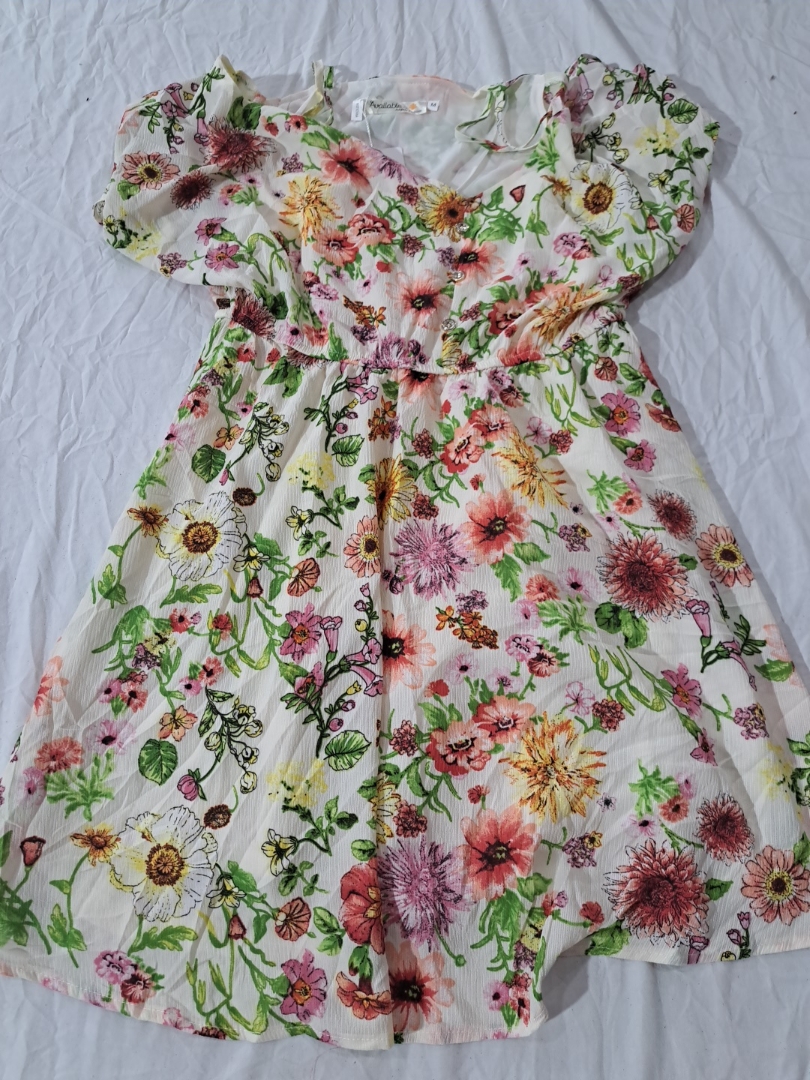 Angela Fashion Floral Print V-Neck Mini Dress Size..