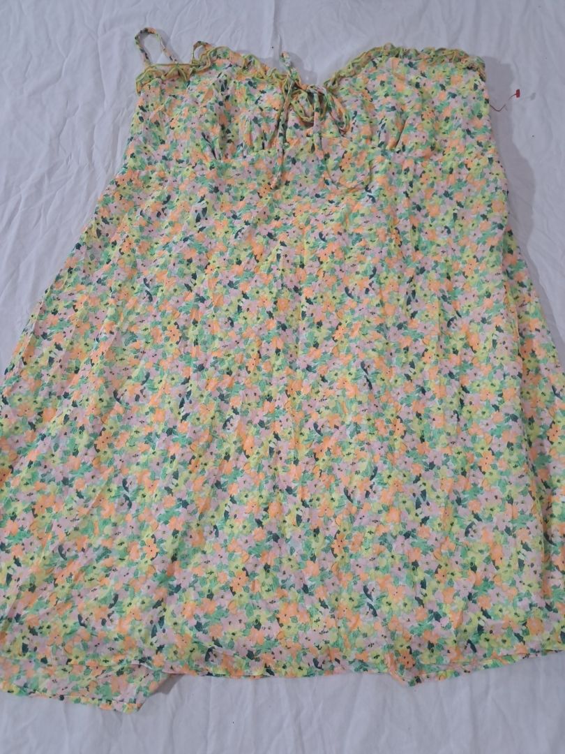 Wildfox Fable Pastel Floral Smocked Bandeau Crop T..