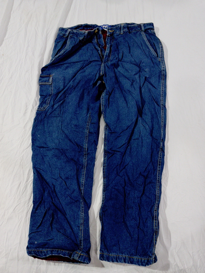 H&M Arctic Bear Collection Blaue Denim Cargo-Hose ..