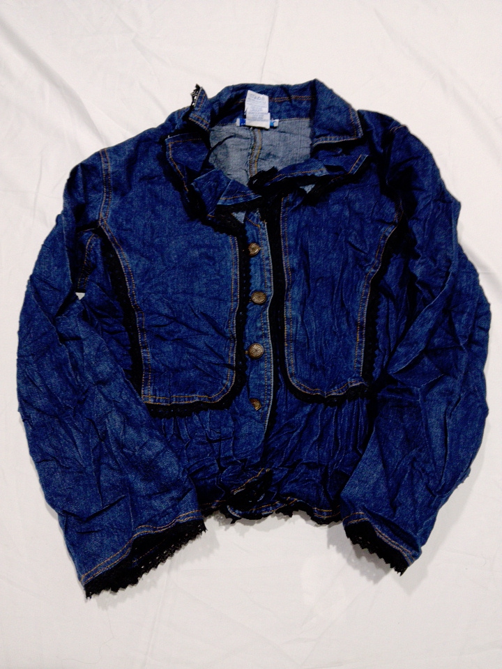 The Paragon Blue Denim Ruffle Trim Jacket