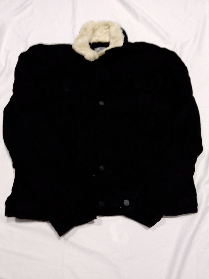 Dolce & Gabbana Schwarze Denimjacke mit Pelzkragen