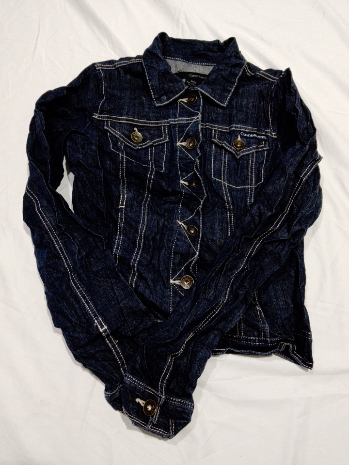 Calvin Klein Long Sleeve Denim Jacket with Contras..