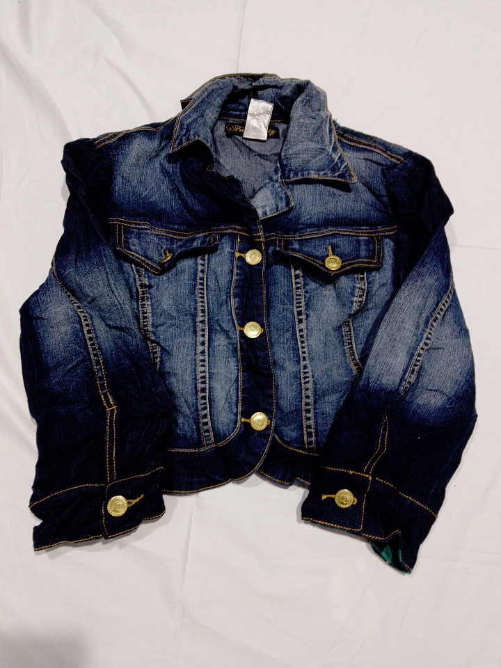 Fabulosity Blue Denim Jacket with Gold Buttons, Si..