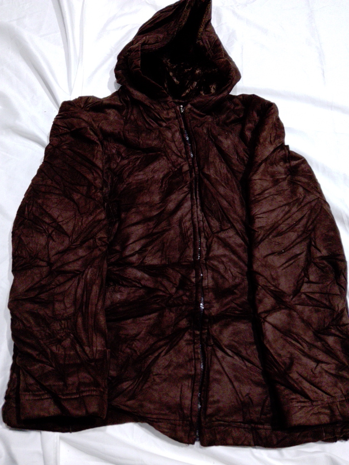 Brown Hooded Fur Jacket