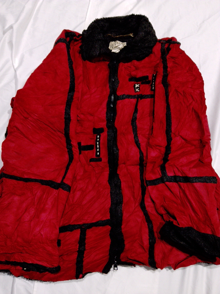 Wraps Red Fur Trim Bomber Jacket