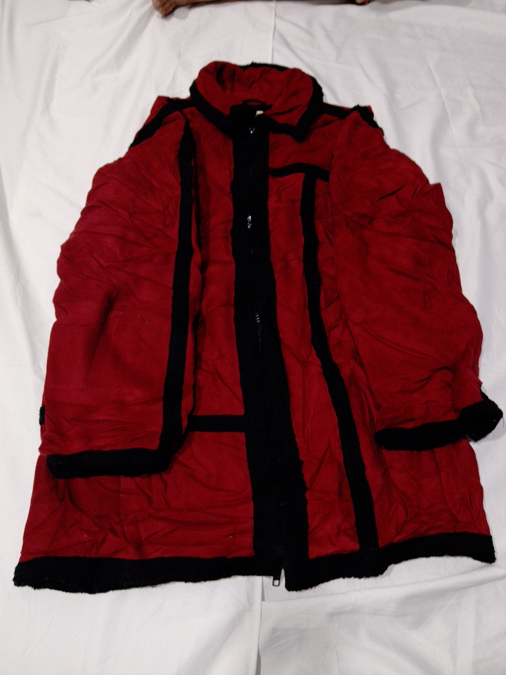 Coldwater Creek Red Hooded Nylon Jacket with Black..