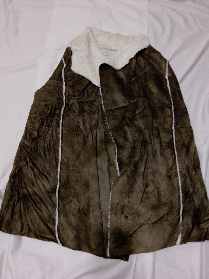 Vestito in faux suede Sussma Brown con collo in pe..