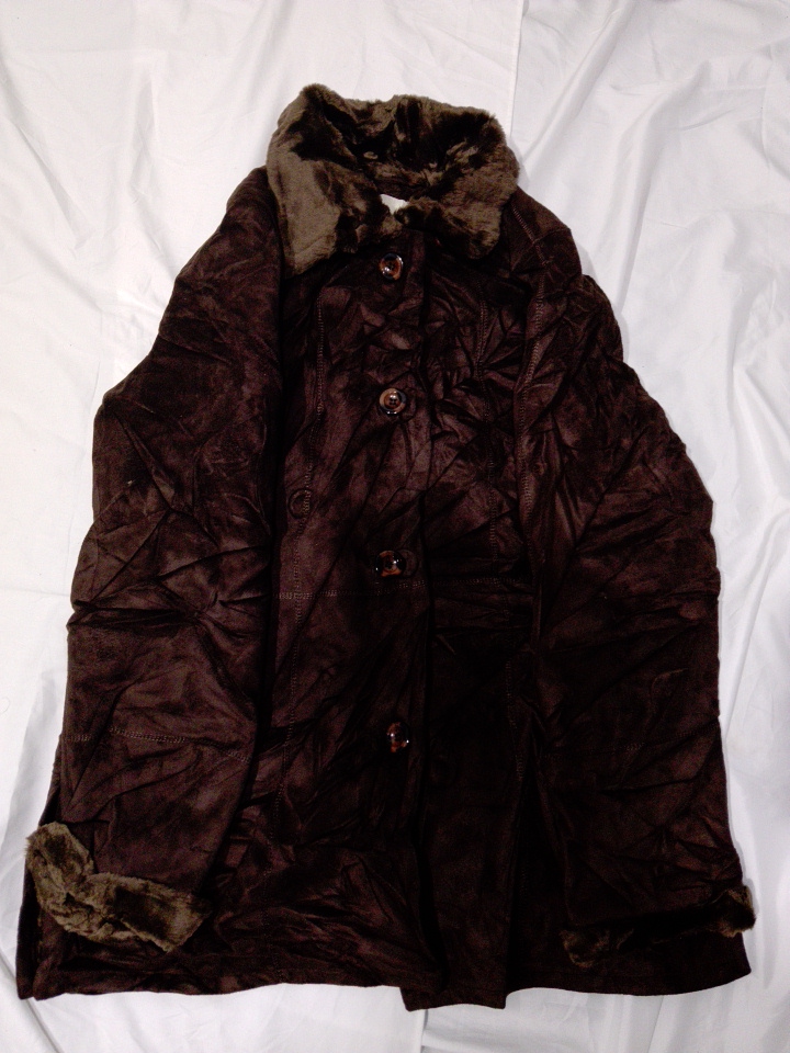 Giacca in suede marrone di Appleseed con colletto ..