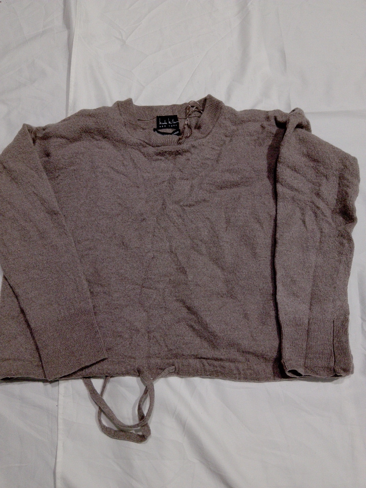 Nicole Miller Cropped Merino Wool Sweater