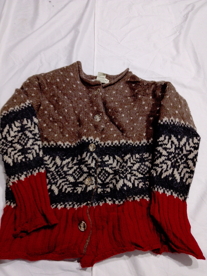 Gilet en tricot flocon de neige marron Eddie Bauer