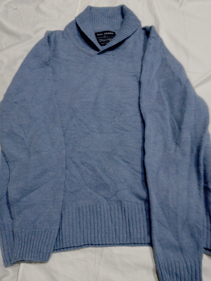 James Johnston Blue Cashmere Turtleneck Sweater