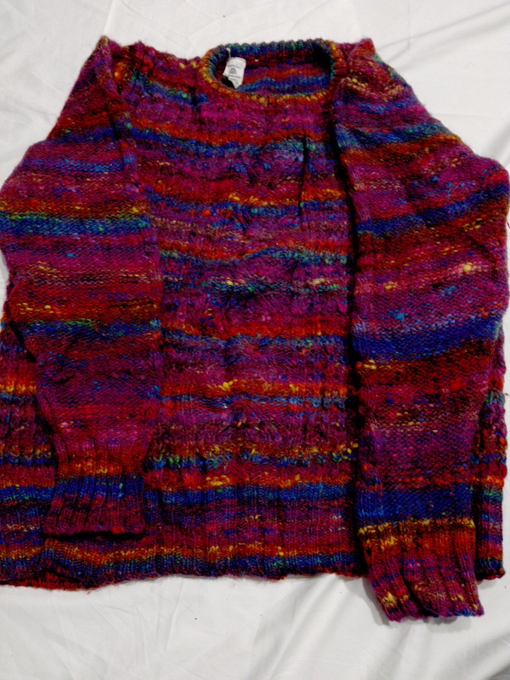 Cardigan in Maglia di Lana Multicolore