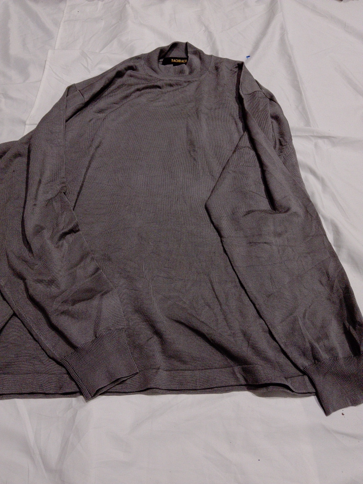 Pull à col roulé gris Bachrach