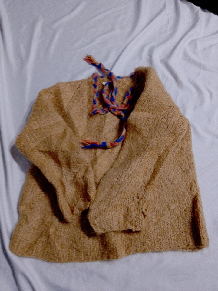 Beige Wool Knit Cardigan