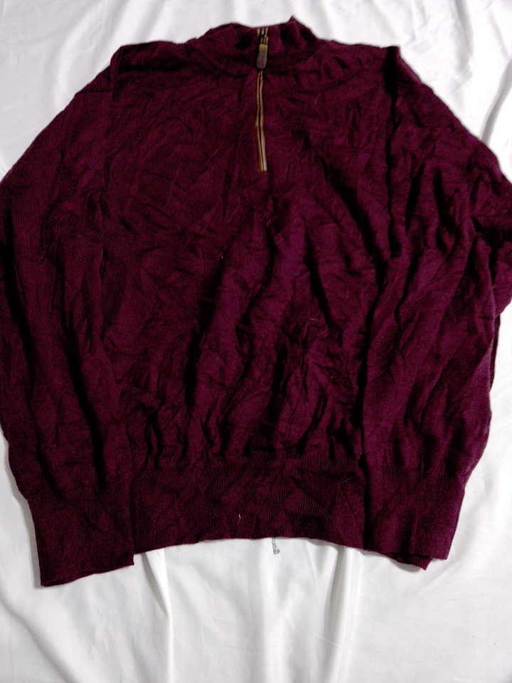 Orvis Maroon Zip-Up Knit Sweater