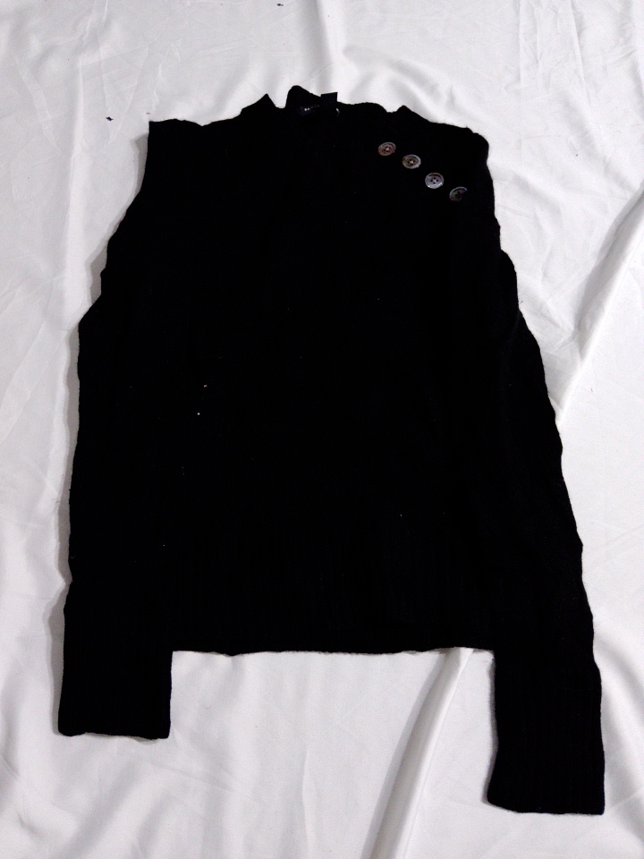 Banana Republic Black Long-Sleeve Turtleneck Knit ..