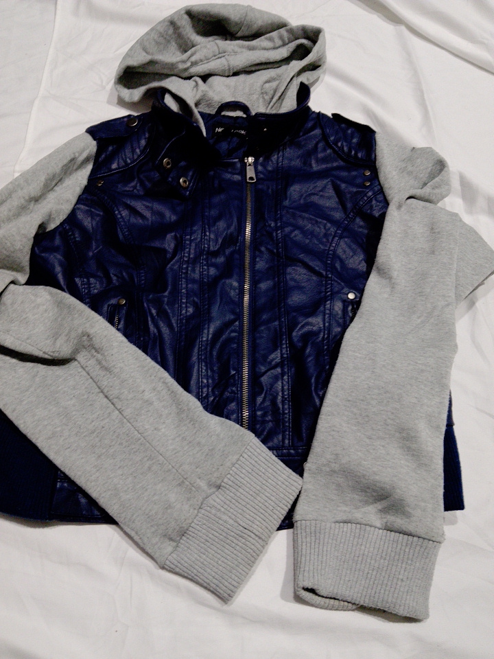 New Look Hooded Faux Leather Jacket