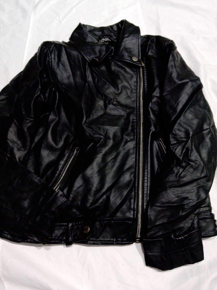 Cafeteria Nova York Jaqueta de Couro Preta de Moto..