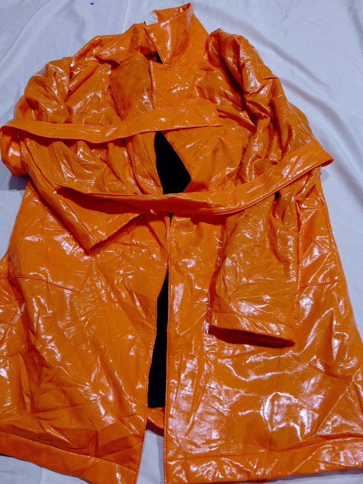 Dolls Kill Orange Shiny Hooded Jacket
