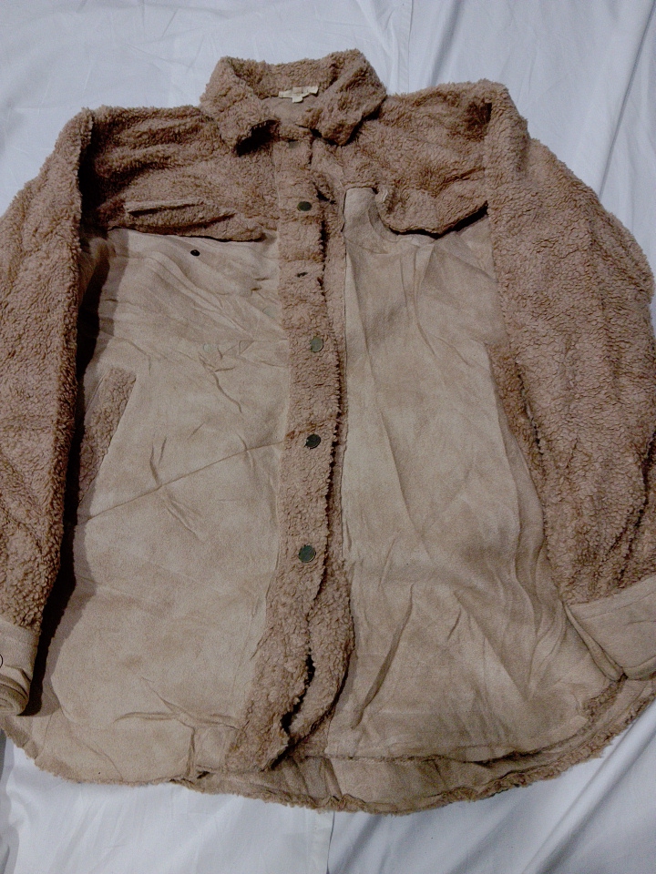 La Merel Beige Faux Fur Jacket