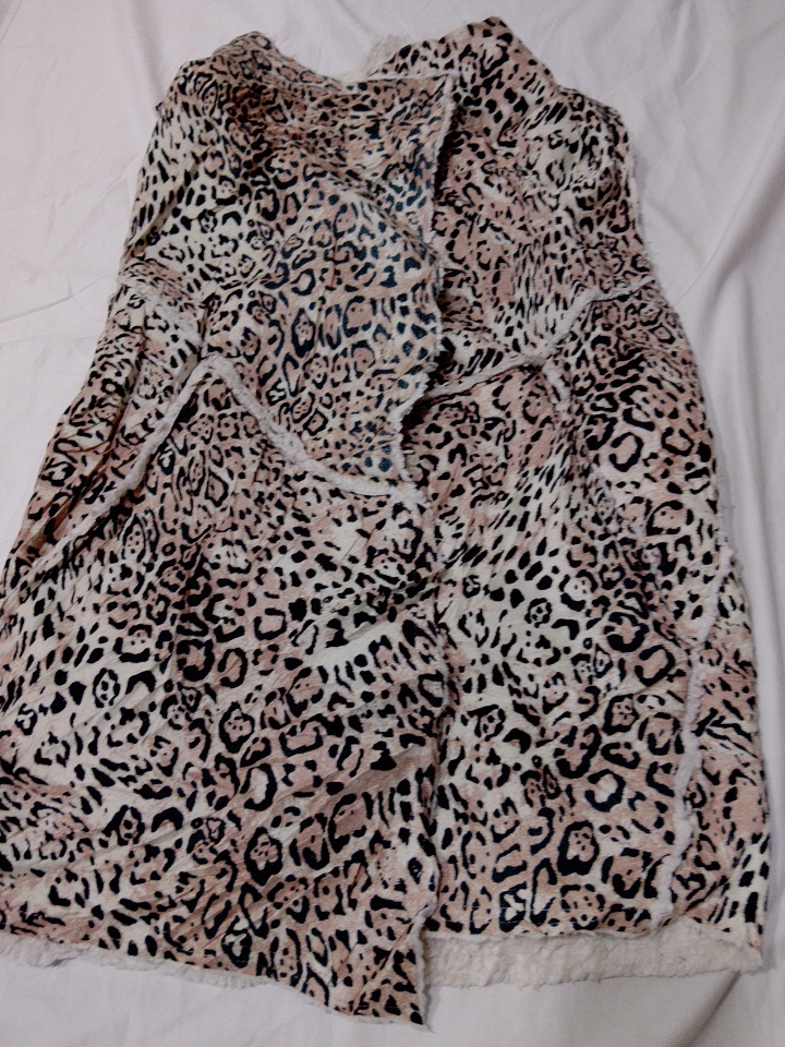 Veste en fourrure synthétique à imprimé léopard Lu..