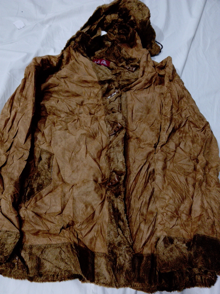 Y&Fブラウンフェイクファー フーデッドジャケット