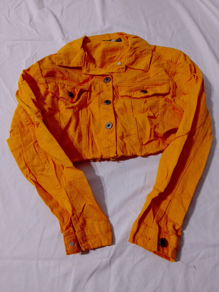 Boohoo Blue Cropped Denimjacke