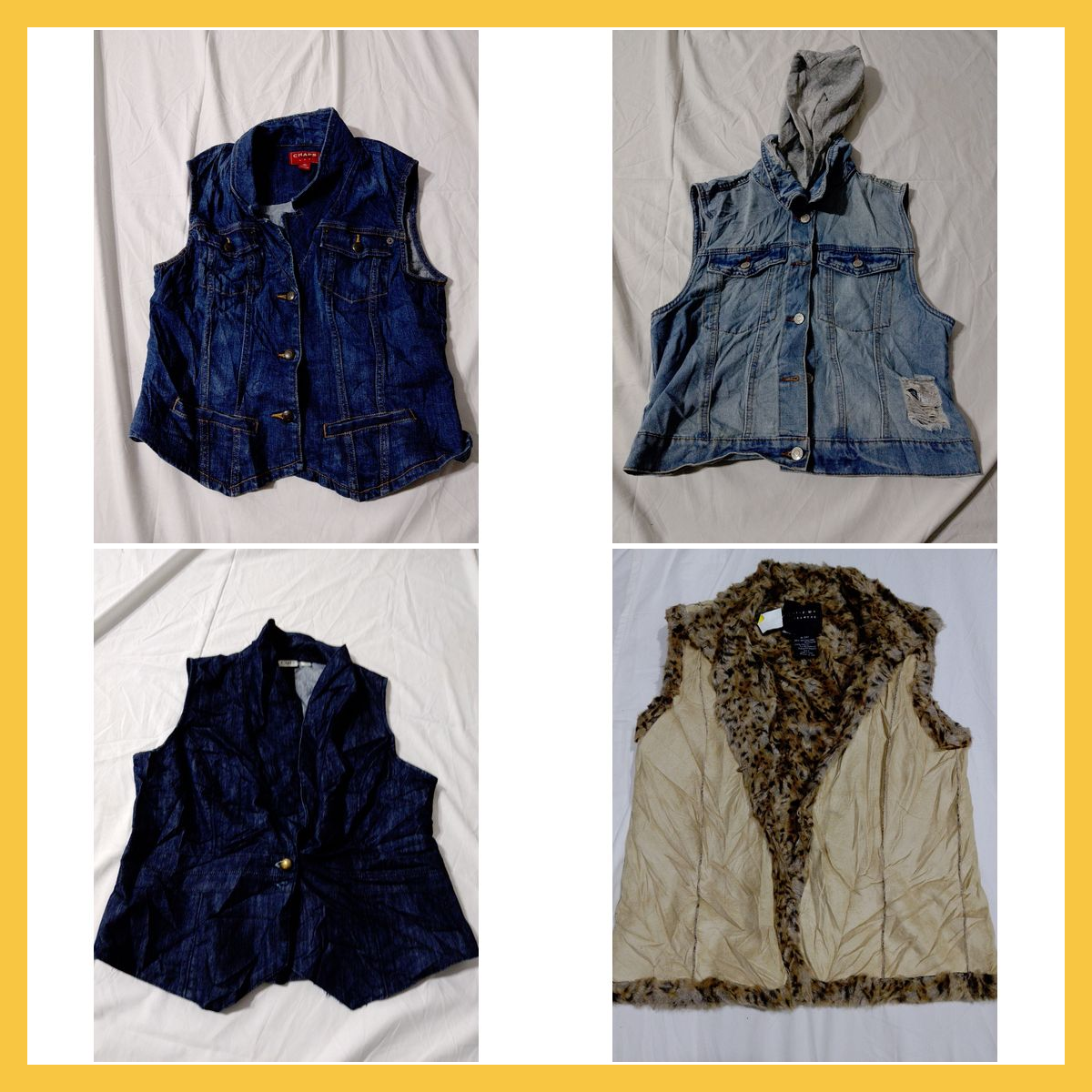 Lot de gilets en jean et en fourrure Chaps Calvin ..