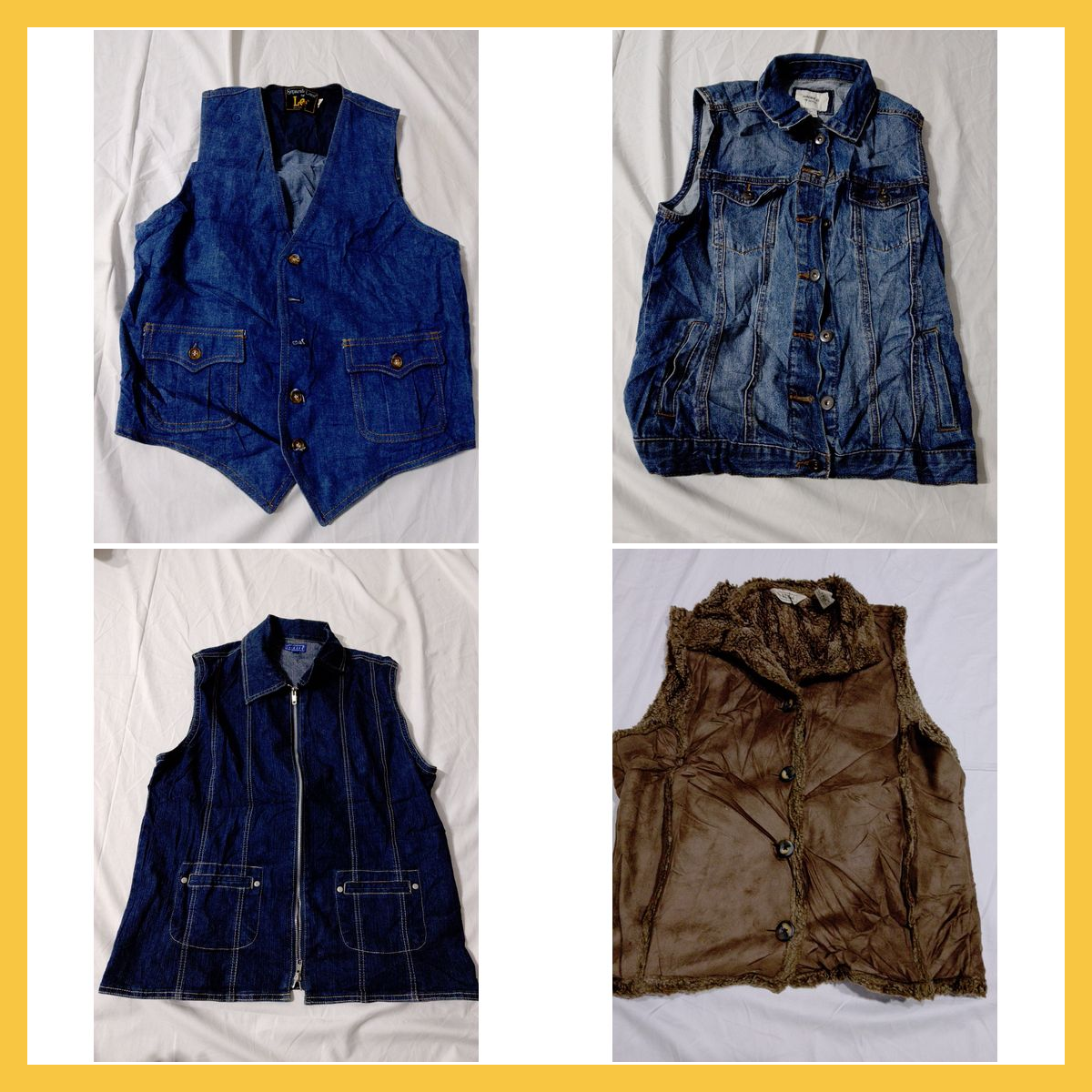 Ensemble de gilets en denim et en fourrure de desi..