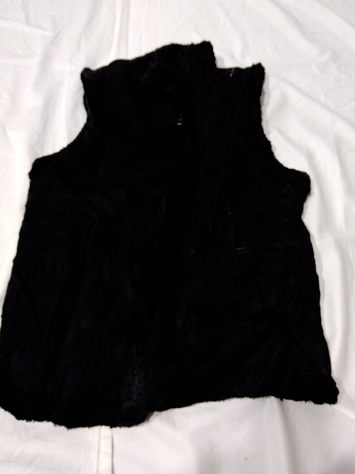 Guess Black Fur Waistcoat