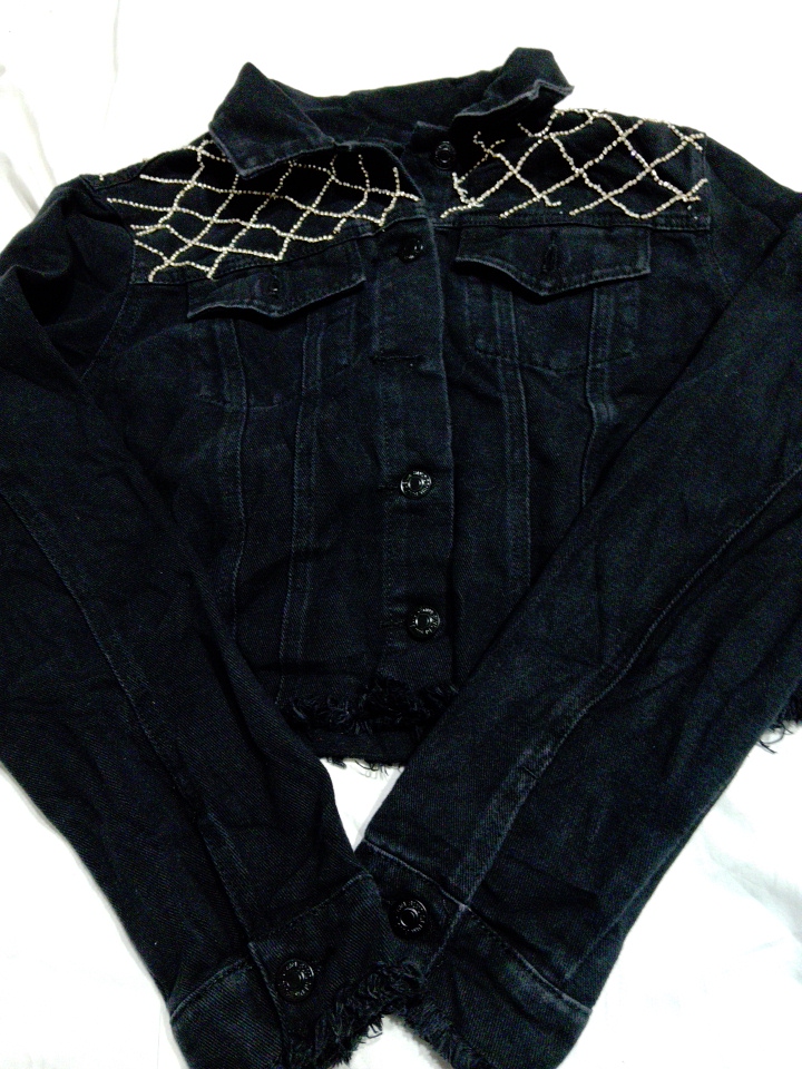 Jaqueta Denim Blvd Black Decorada em Denim