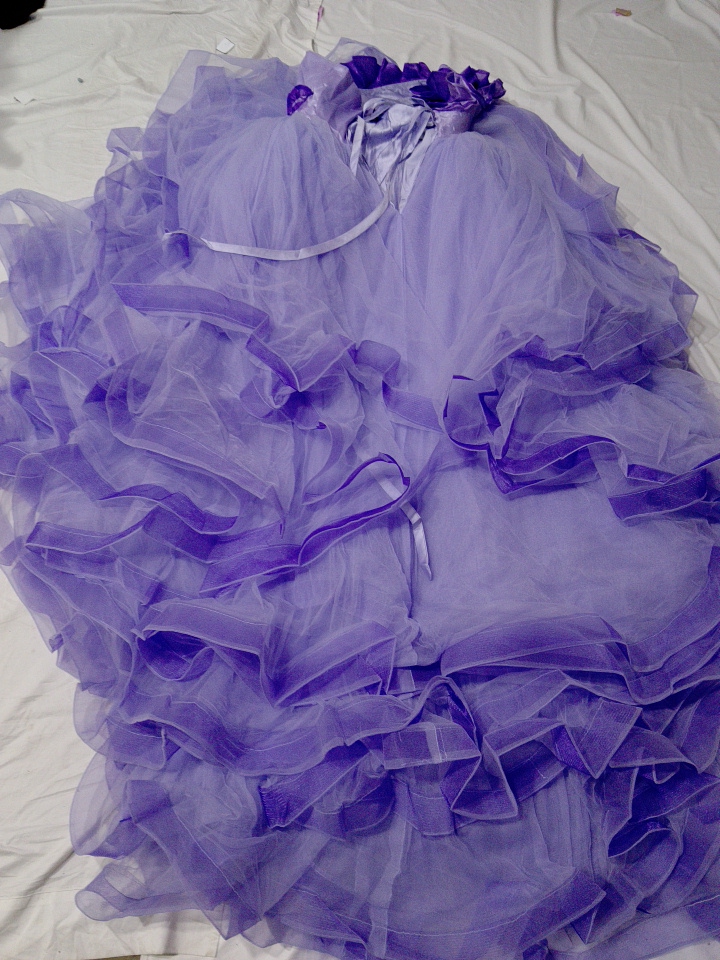M&S Purple Ruffled Party Dress