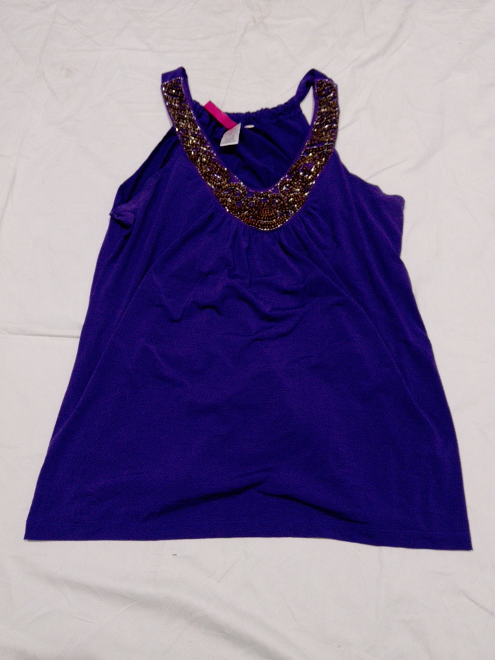 Heart Soul Purple Embellished Tank Top