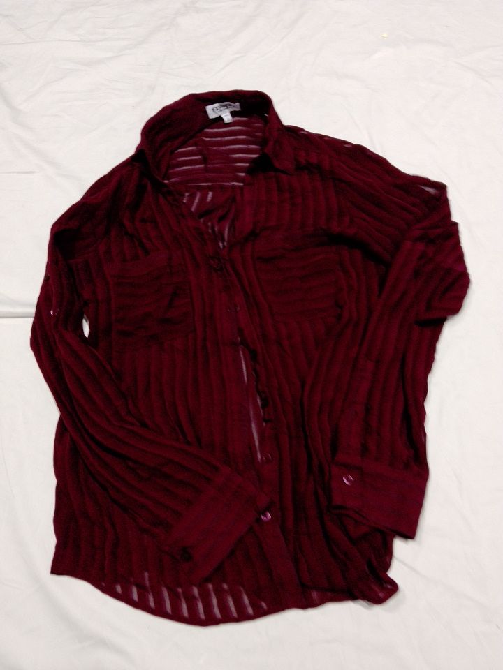 Blusa a Maniche Lunghe Striata Trasparente Express