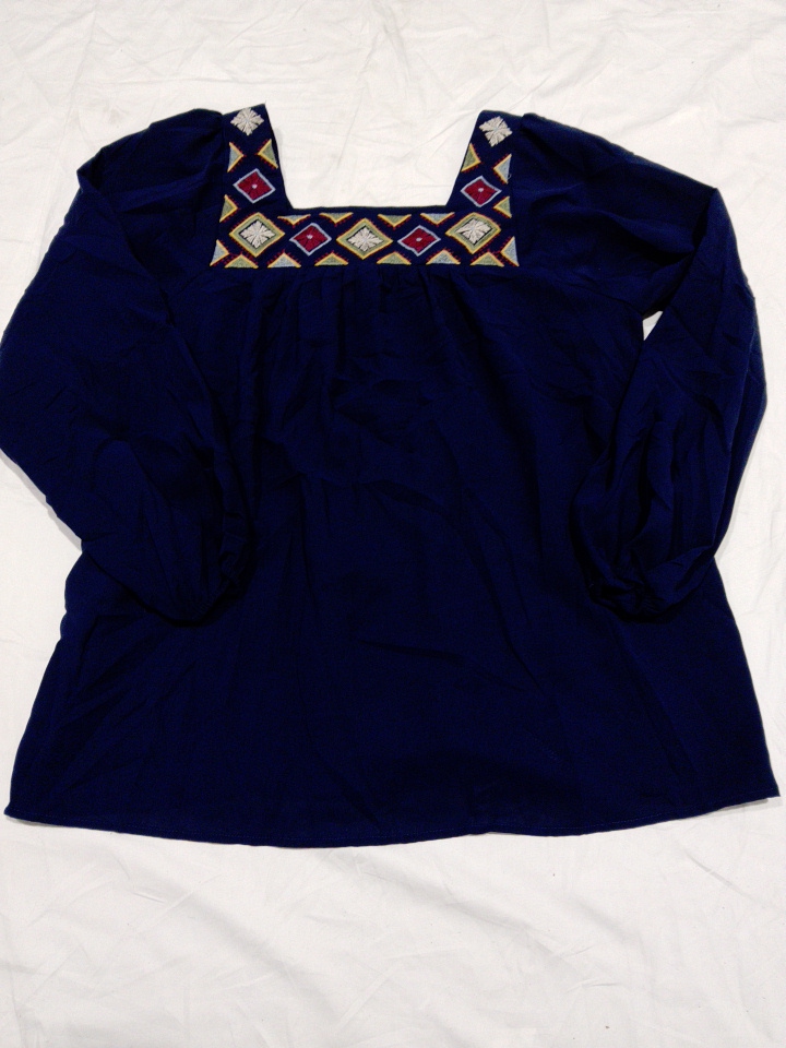 Pastel Embroidered Square Neck Blouse