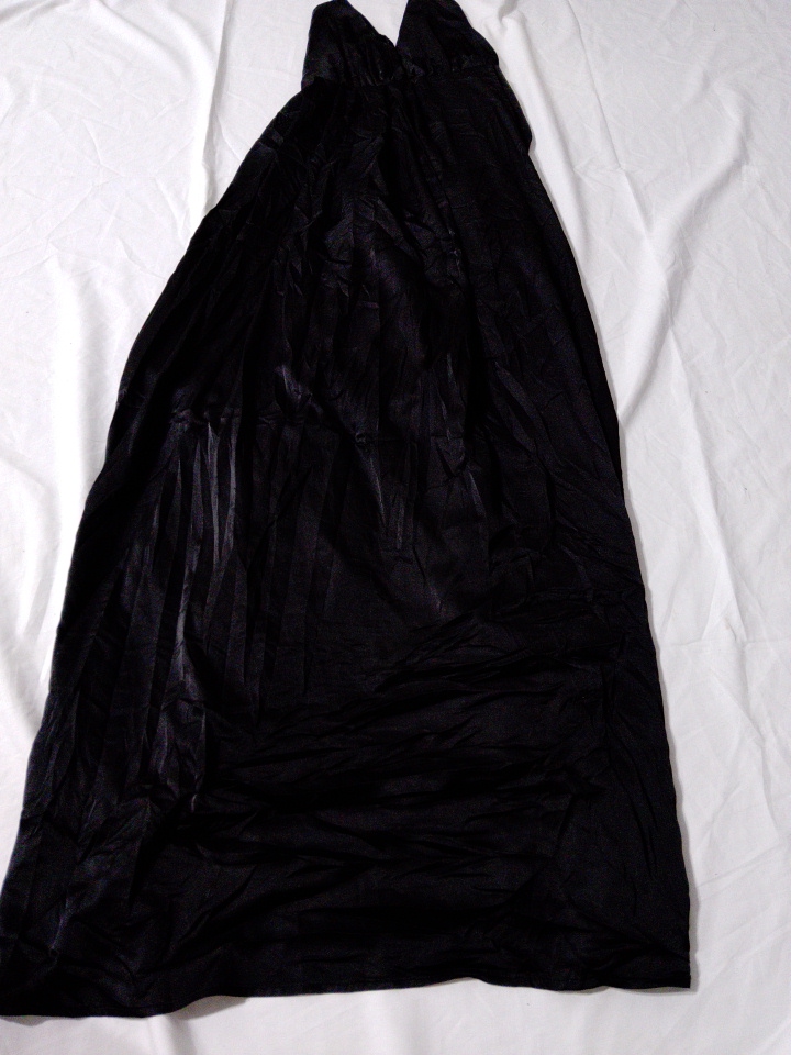 Black Lace-Up Back Maxi Dress