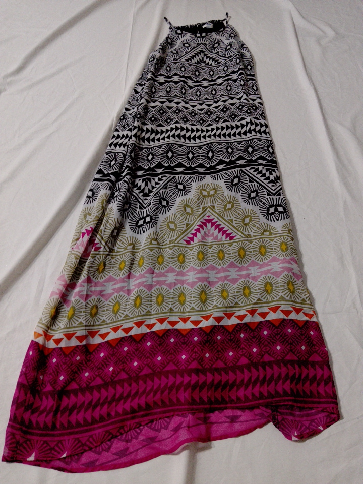 Vestido Maxi Halter Geométrico Multicolorido da Ol..