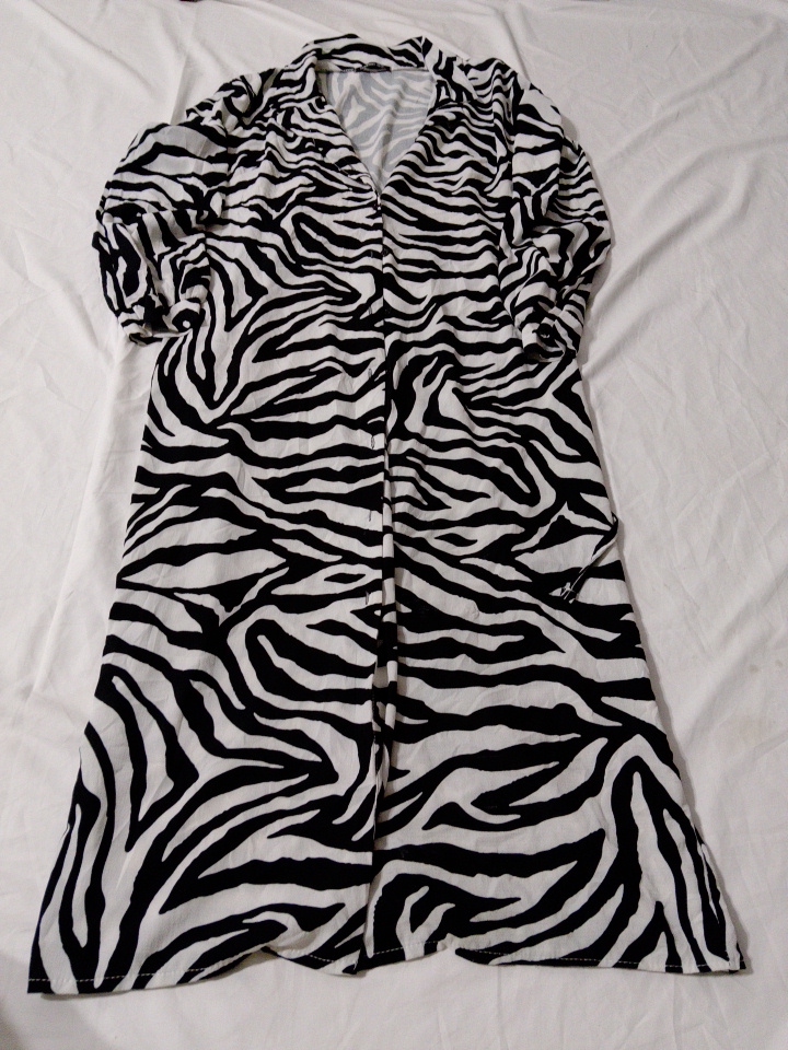 boohoo Zebra Print Langarm-Cardigan