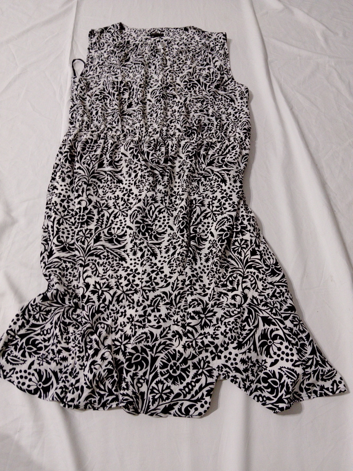 Robe midi florale noire et blanche Talbots
