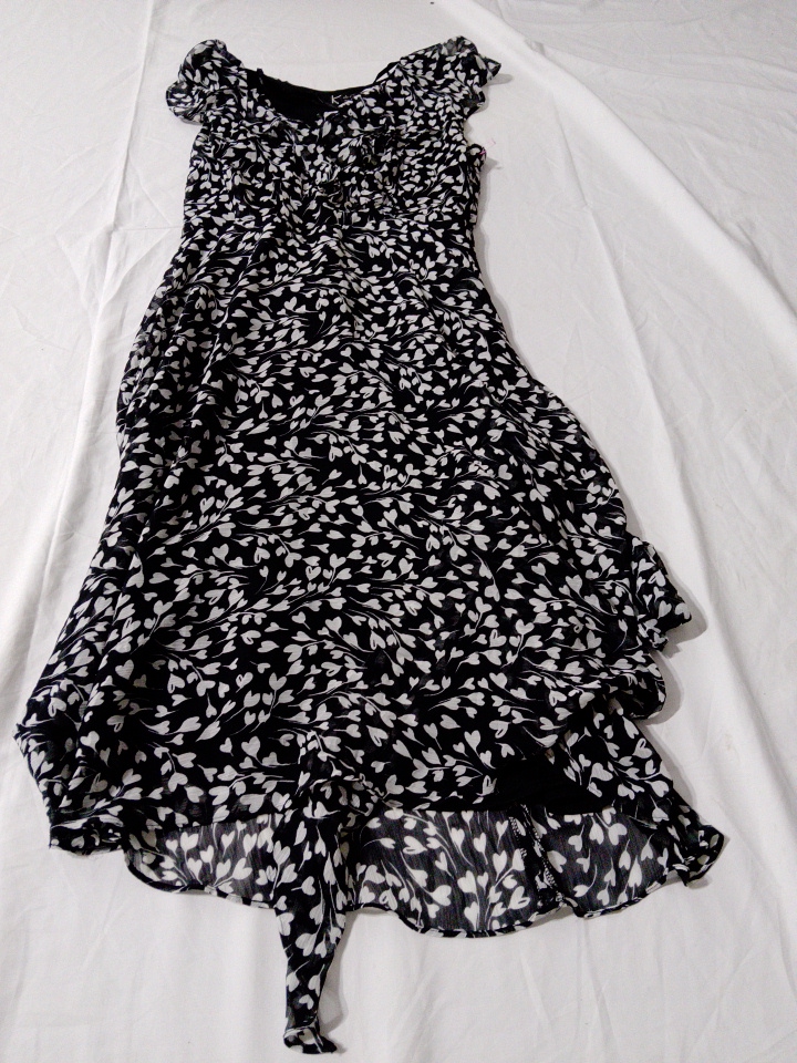 K Studio Collection Black Floral Printed Mini Dres..