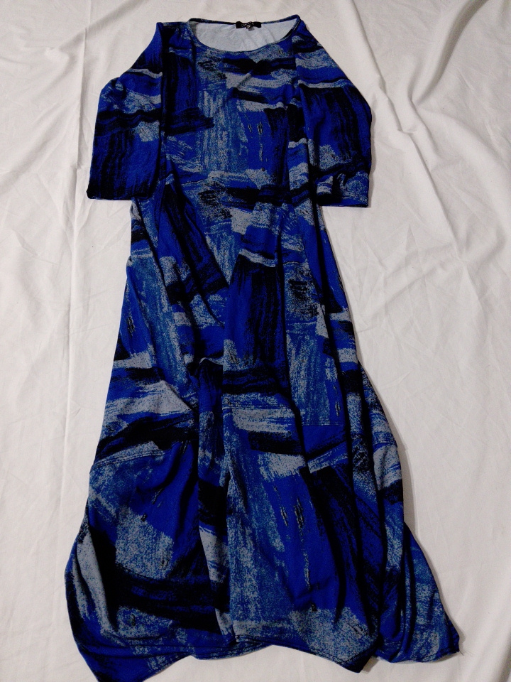 Comfy Abstract Print Sleeveless Maxi Dress