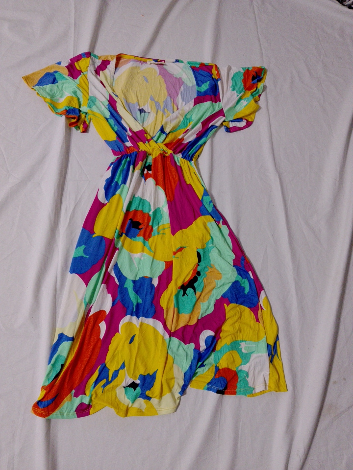 Vestido Mini Envelope Impresso Multicolorido Bersh..