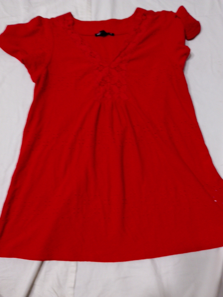 Cabo & Gauye Blusa Vermelha de Manga Curta com Bab..