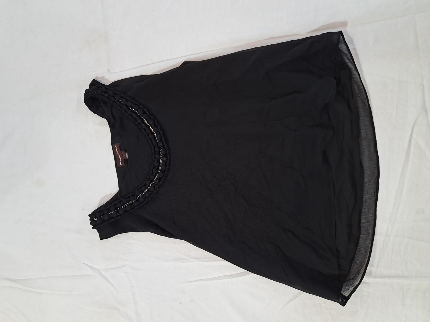 Dana Buchman Black Sleeveless Beaded Blouse