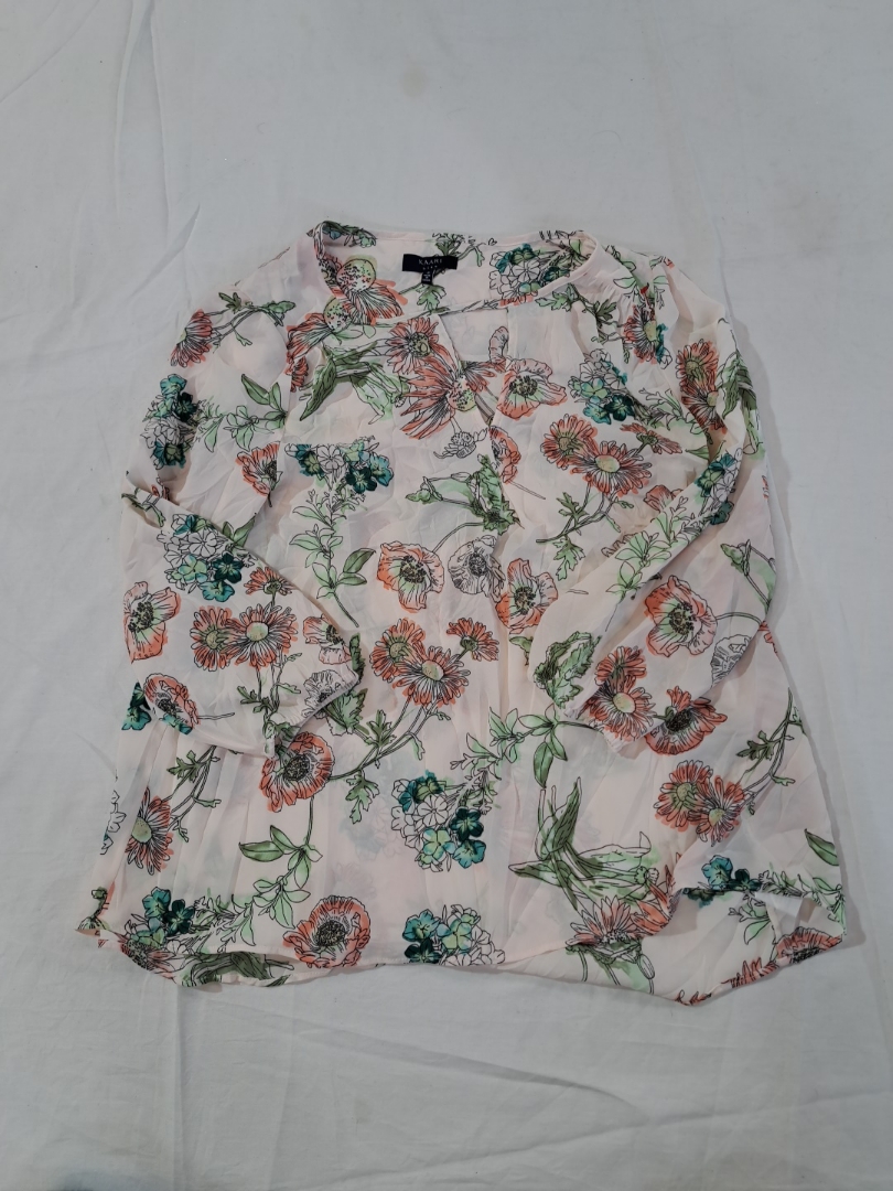 Kaari Blue Printed Long Sleeve Blouse